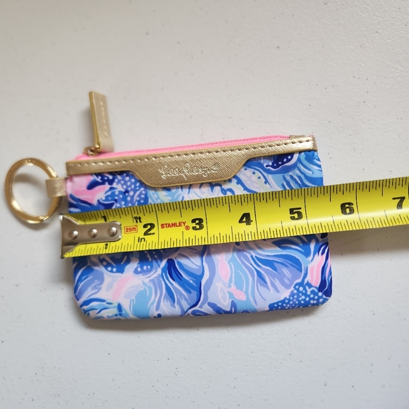 Lily Pulitzer Blue ID Case Wallet Keychain Gift Travel Card Pouch - Picture 5 of 6